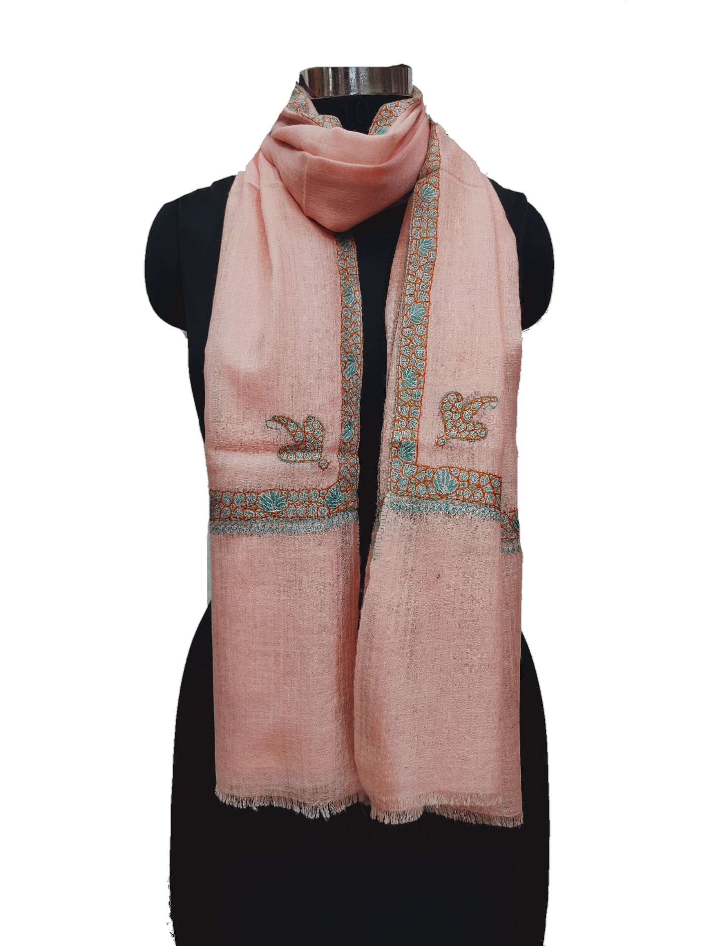 Pashmina Pure Embroidered Border Stole.