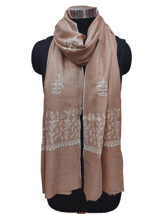 Pashmina Pure Embroidered Border Stole.