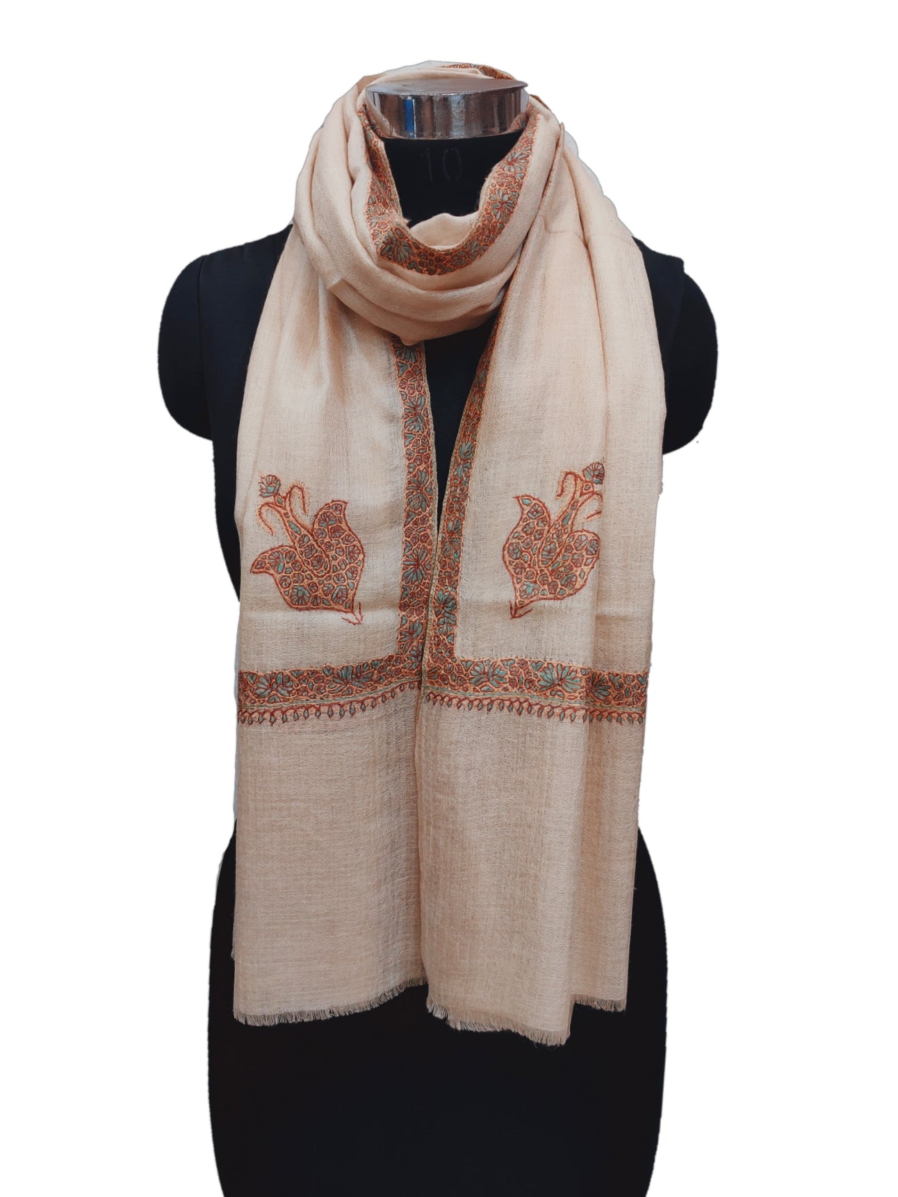 Pashmina Pure Embroidered Border Stole.