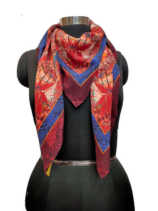 Pure Silk Square HD print Scarf.