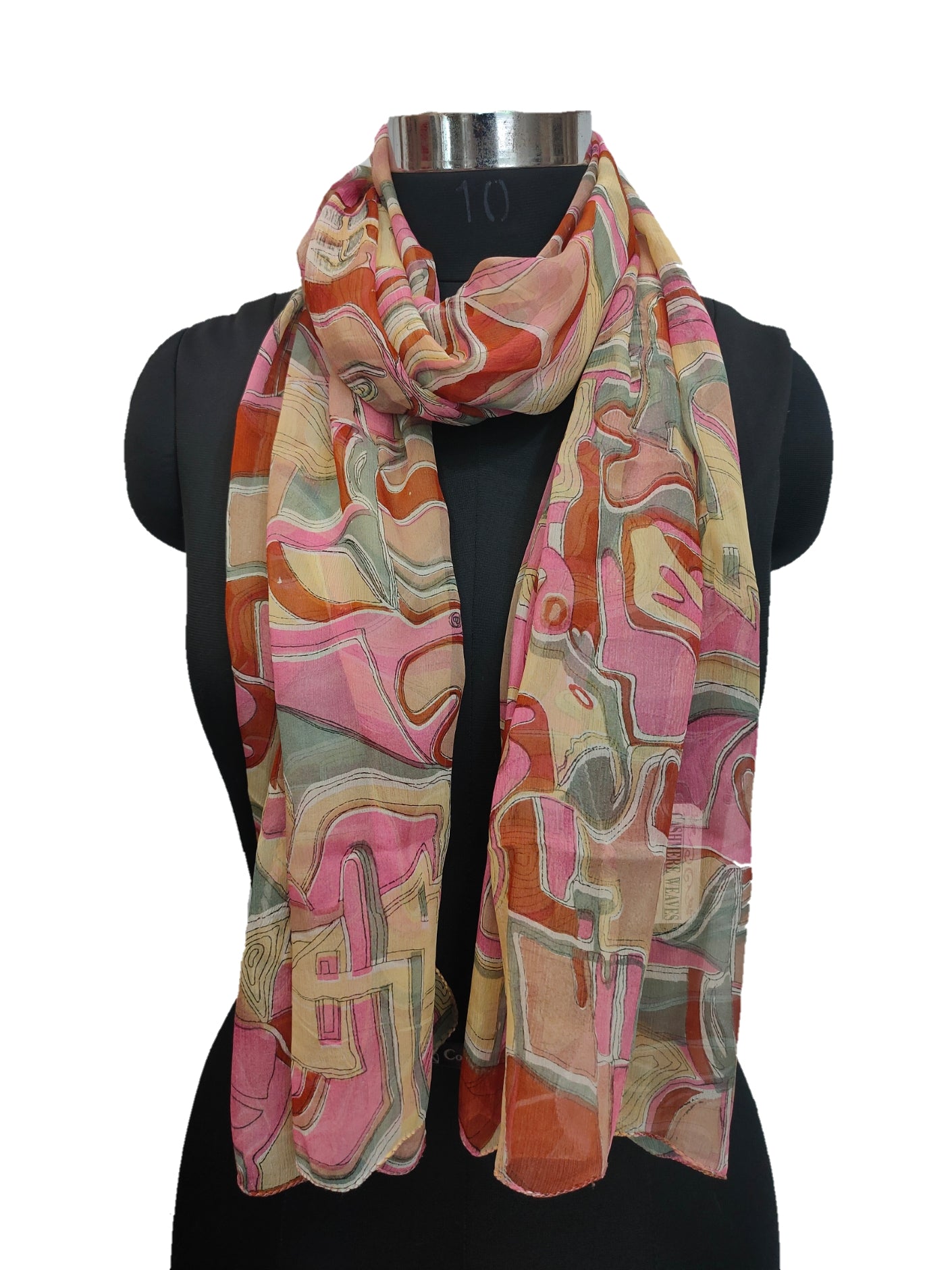 Pure Silk Long  Digital print Scarf.