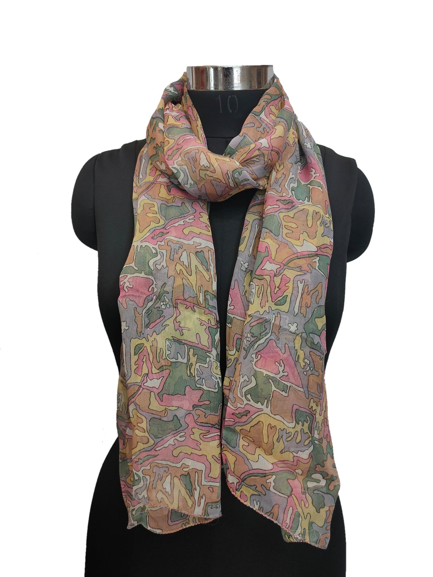 Pure Silk long Digital print scarf.