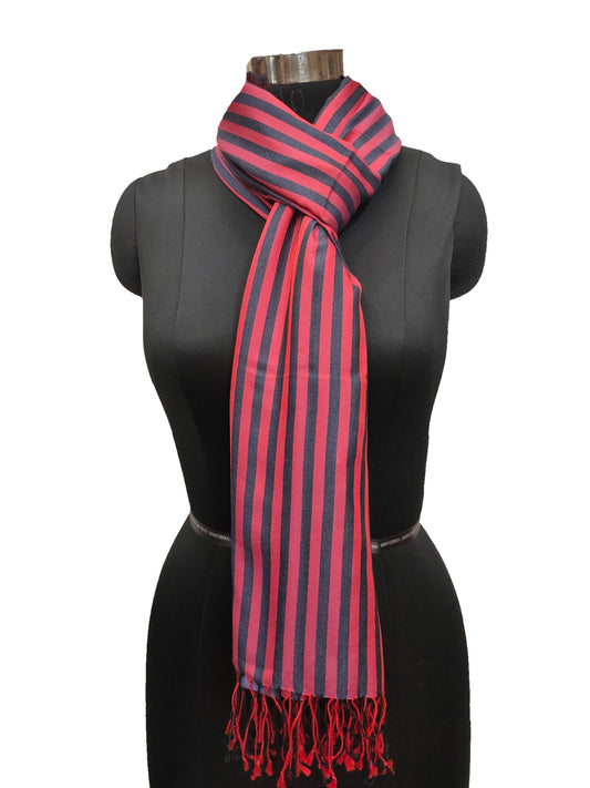 Pure Silk Stripe Jaquard Asstd stole.