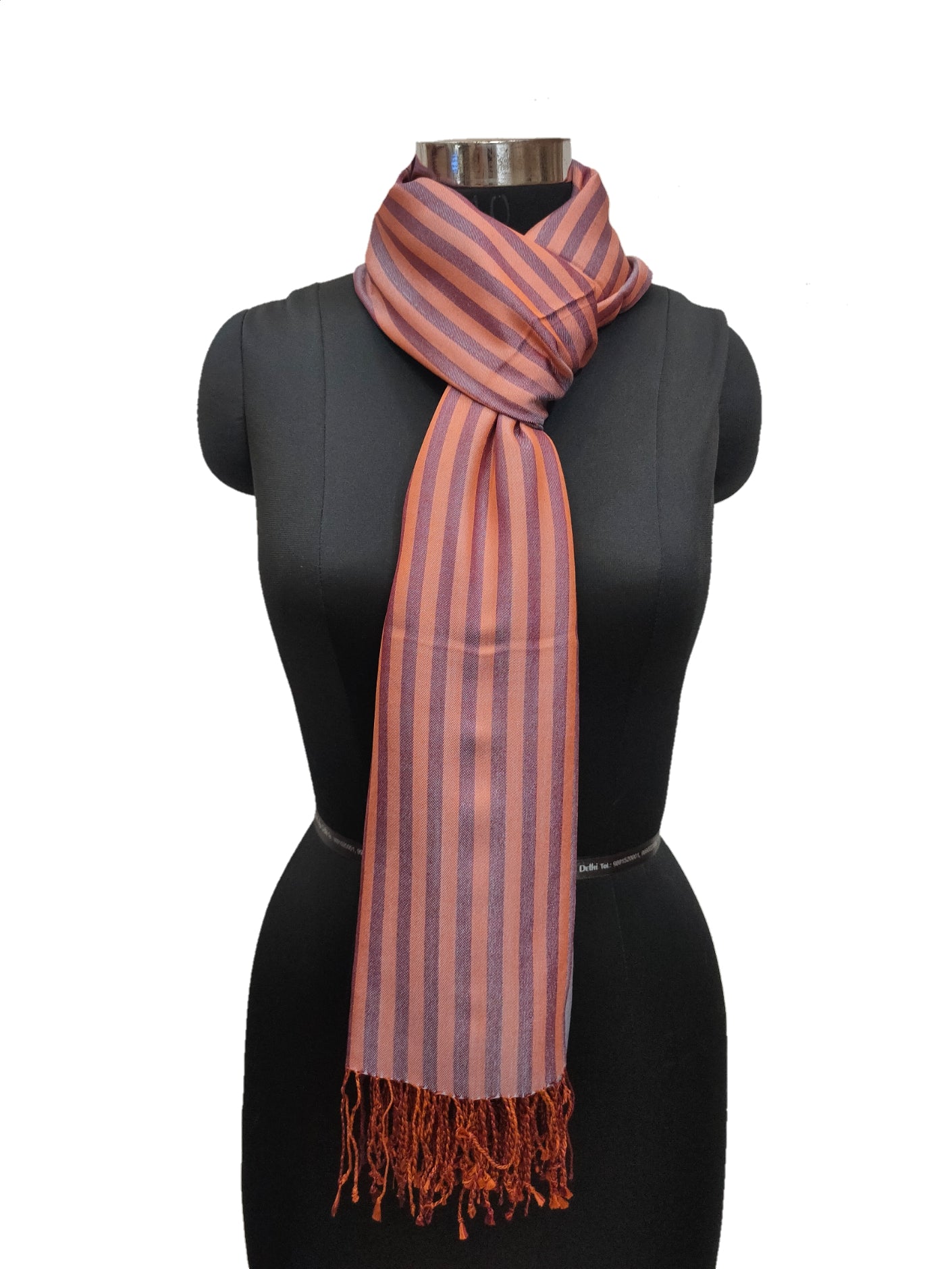 Pure Silk Stripe Jaquard Asstd Stole.