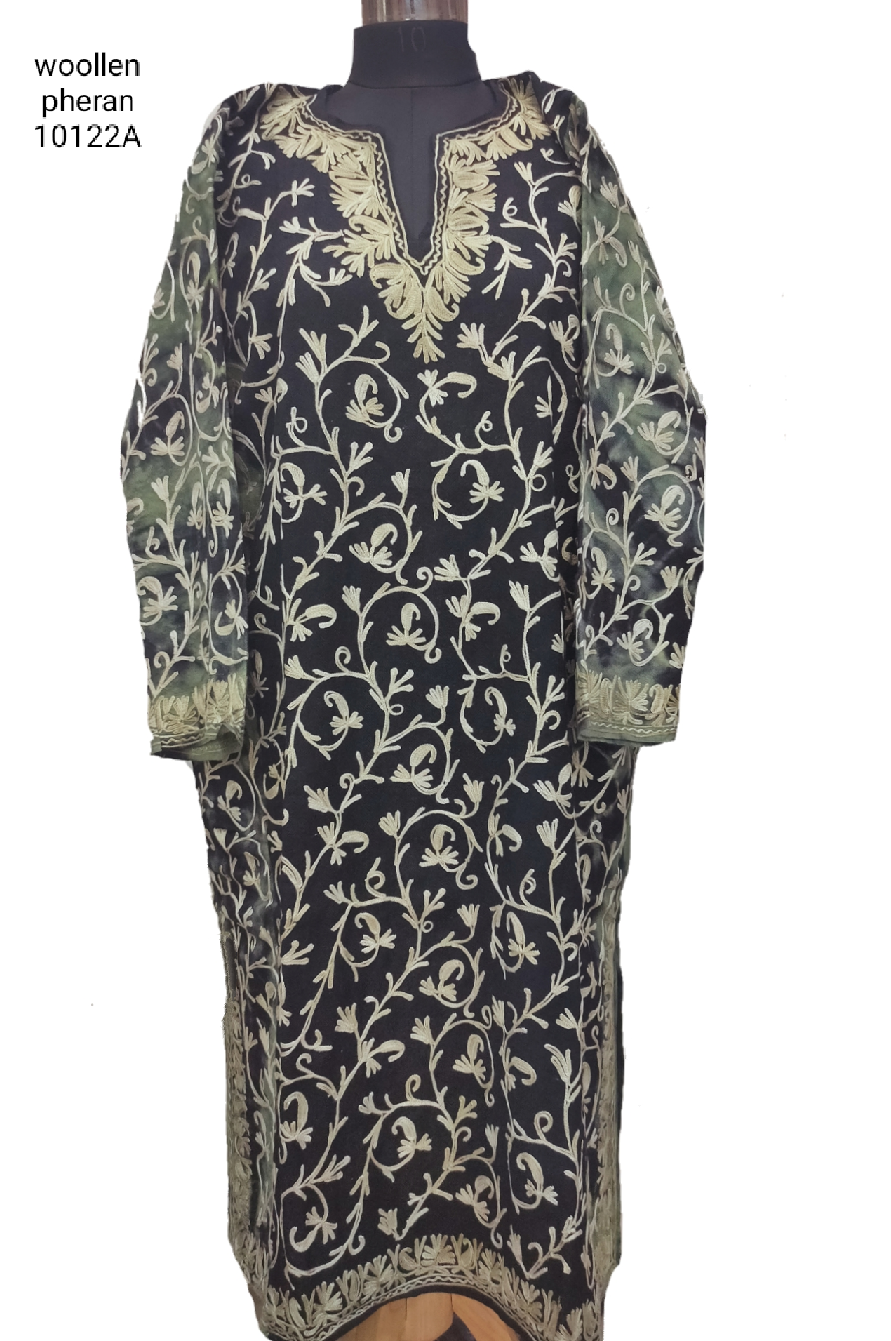 Tie Dye Kashmiri Pheran Embroidered.