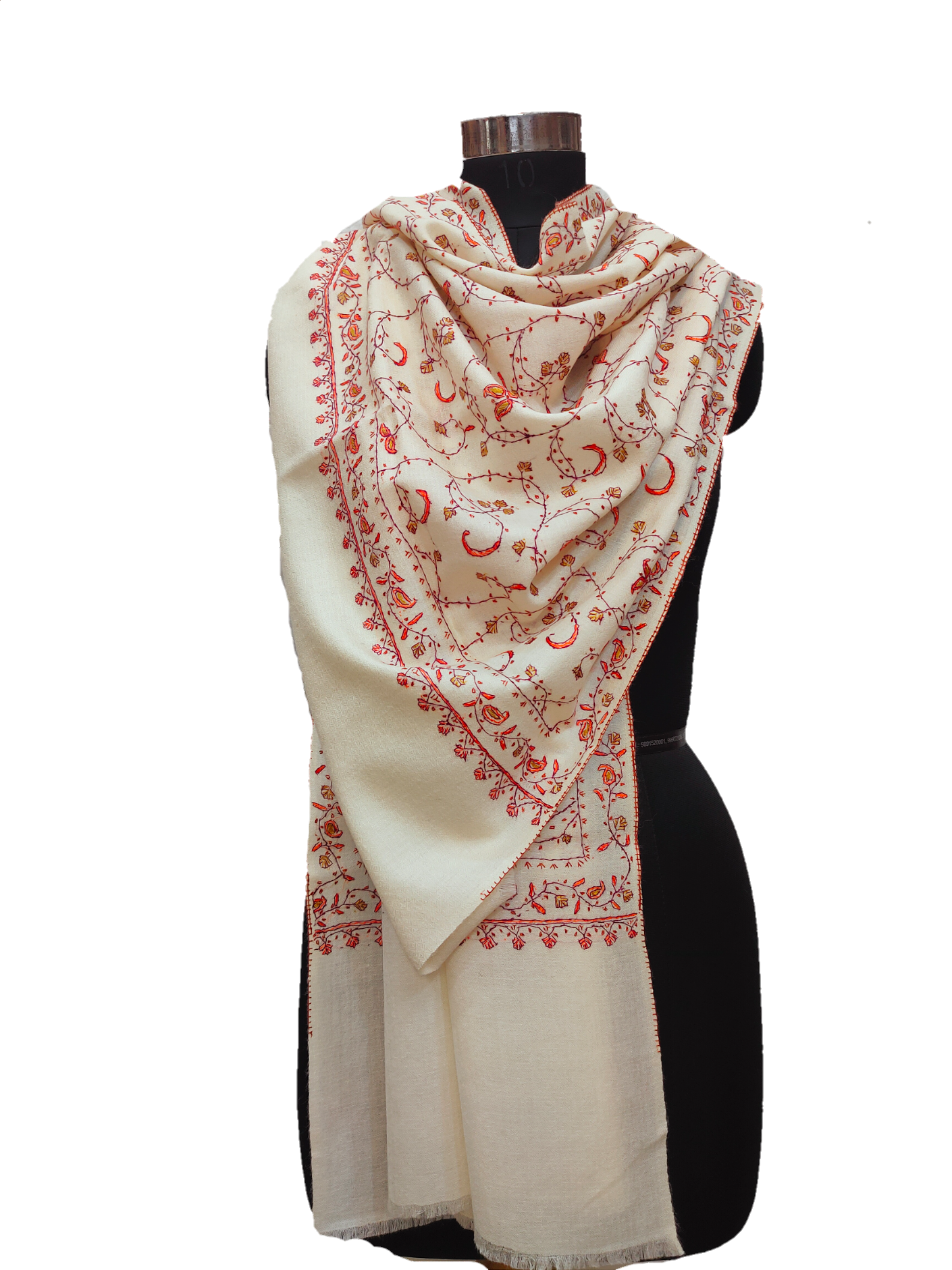 Cashmere Hand Embroidery Jaal Stole.