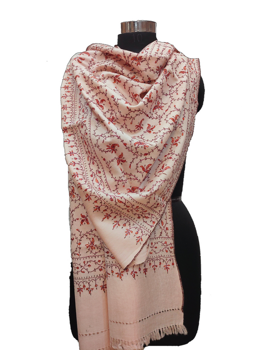 Cashmere Hand Embroidery Jaal Stole.