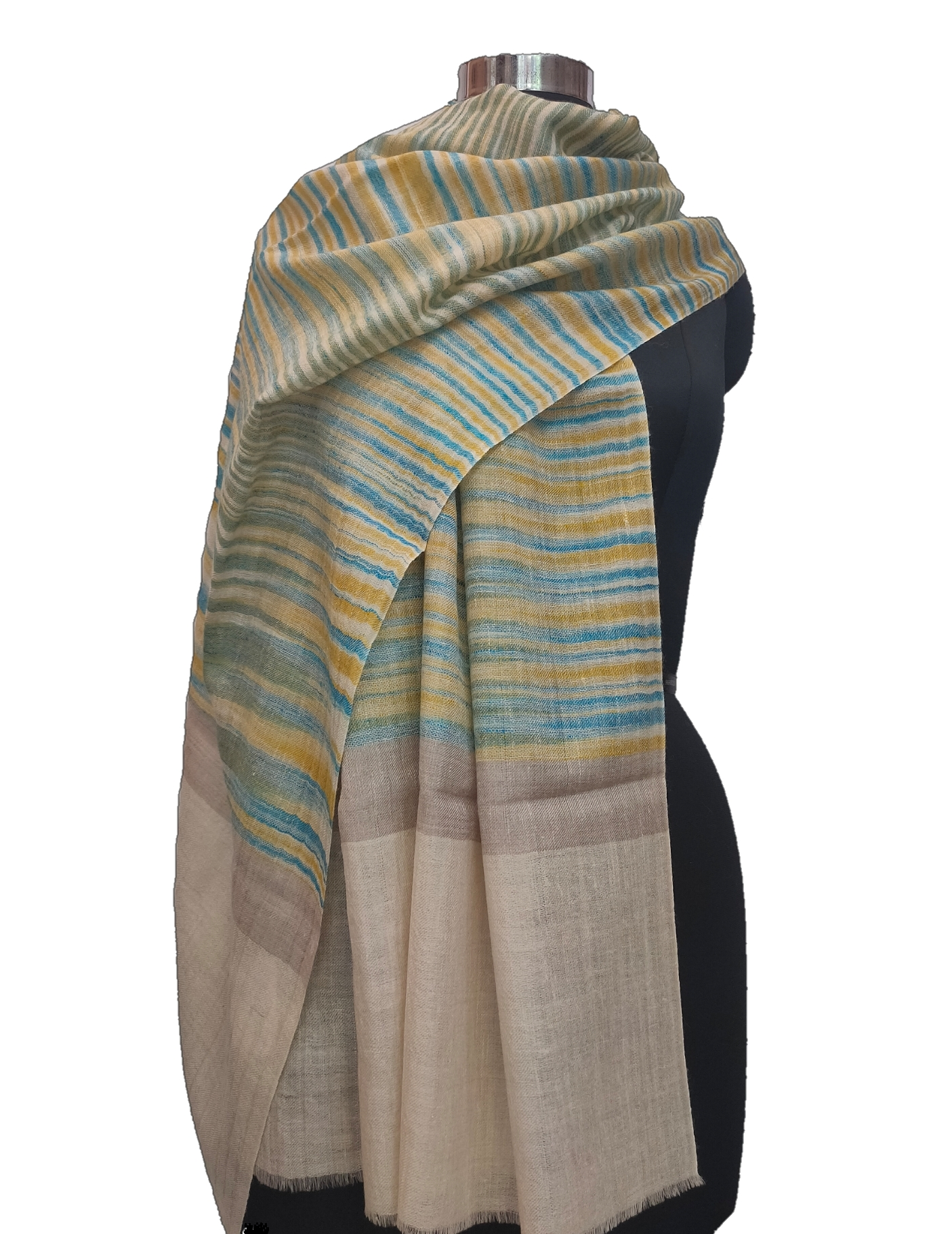 Pashmina Pure Ikkat-Stripe Stole.