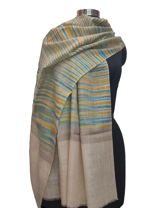 Pashmina Pure Ikkat-Stripe Stole.